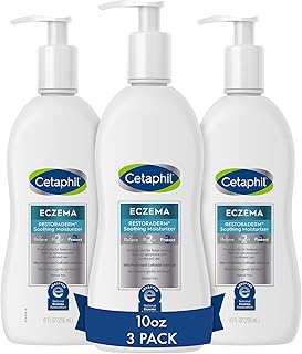 CETAPHIL RESTORADERM Itch Control Moisturizing Lotion, 10 fl oz (Pack of 3), Soothes Dry, Irritated, Eczema Prone Skin, No Added Fragrance, (Packaging May Vary)