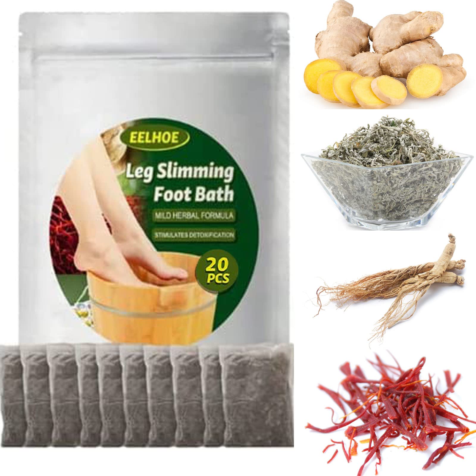 Buy 20PCS Lymphatic Drainage Ginger Foot, Leg Slimming Foot Bath