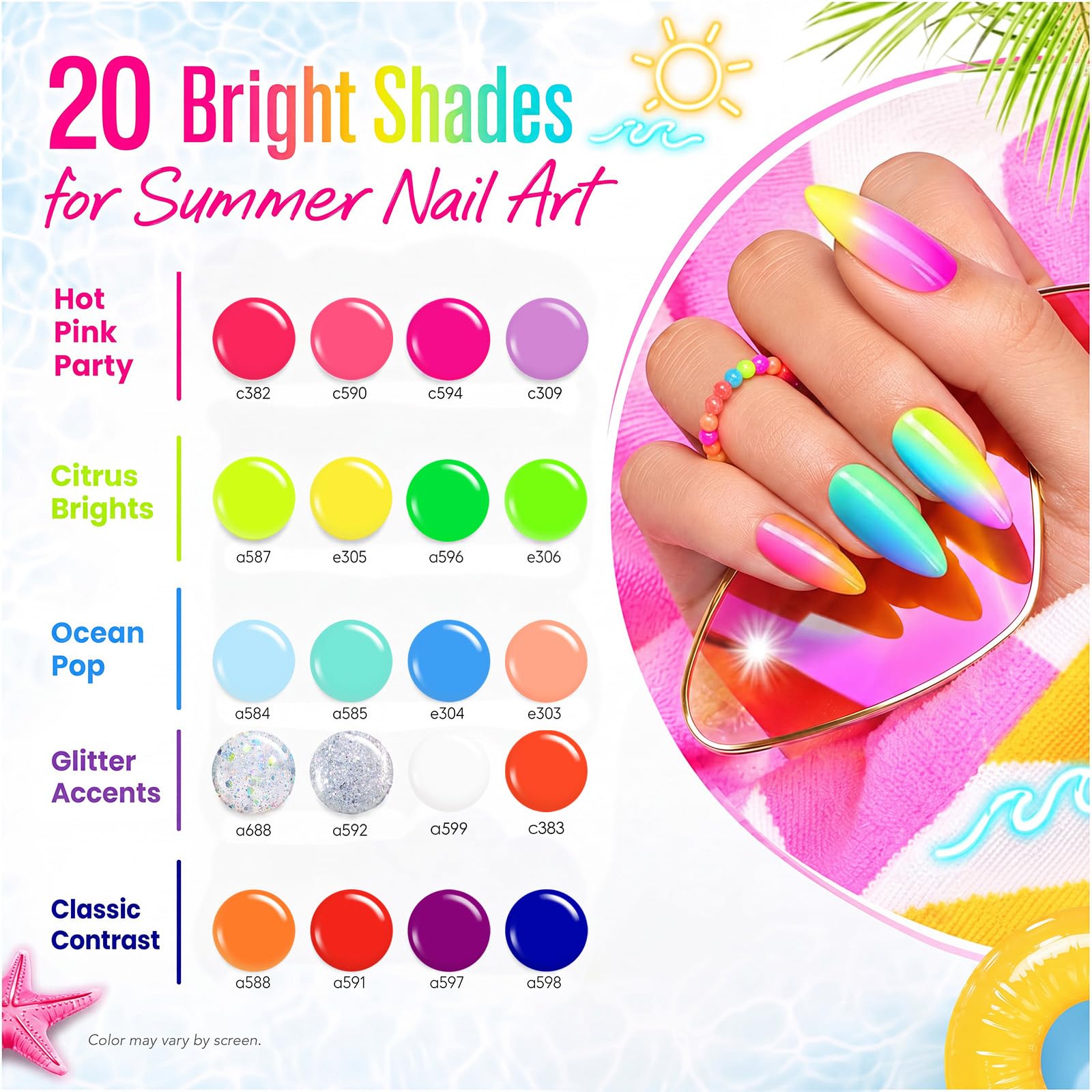Amazon.com: Beetles Neon Gel Nail Polish Set, 23 PCS 20 Color
