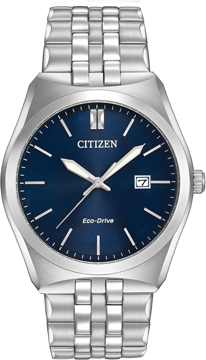 Reloj Citizen Corso Eco-Drive clásico para hombre, fecha de 3 manecillas, manecillas y marcadores luminosos