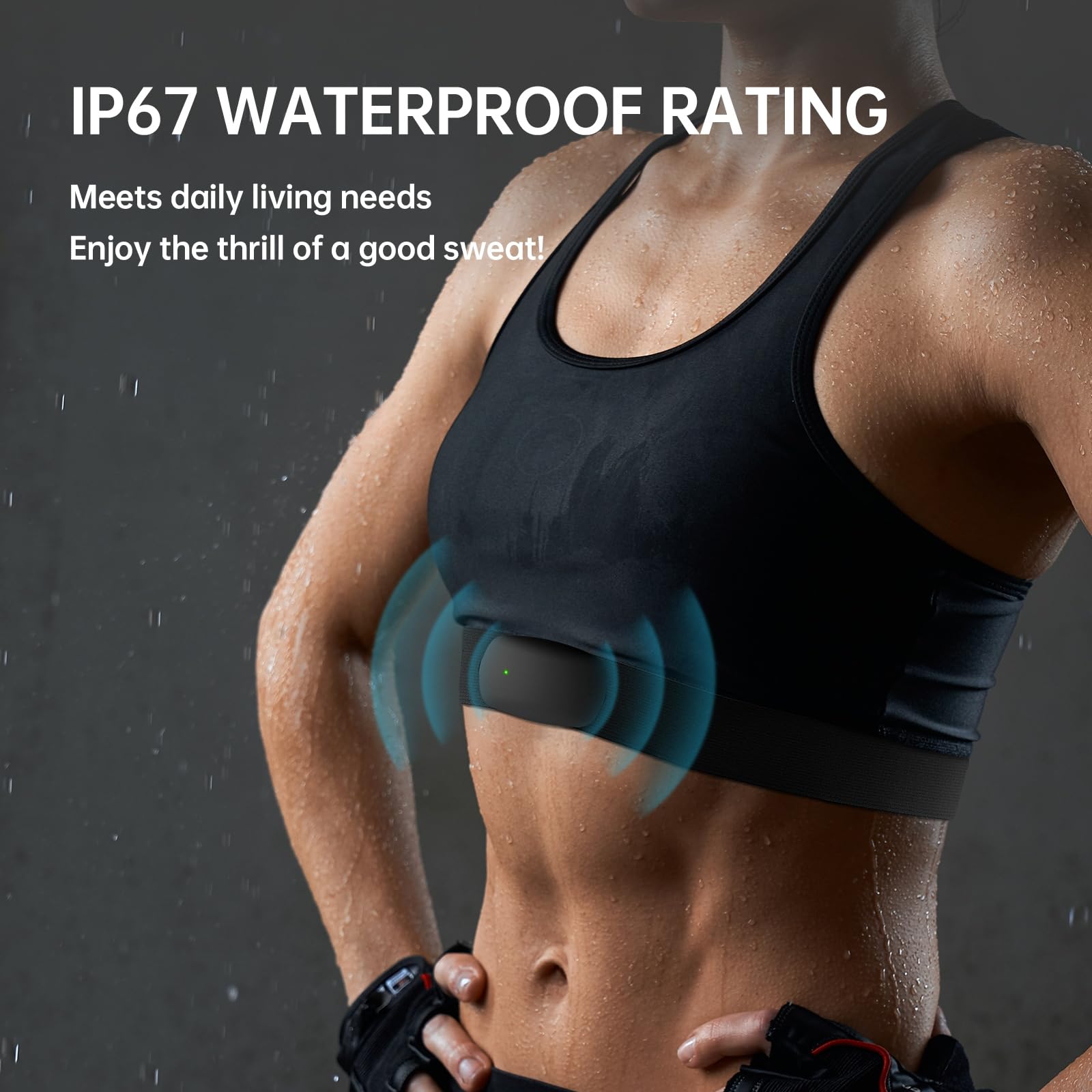 Brassard de Moniteur de fréquence Cardiaque HRM CHILEAF Capteur de fréquence Cardiaque Capteur HR IP67 Ant+ Bluetooth 60H Longue durée de Vie de la Batterie Compatible avec Polar Beat, Wahoo Fitness