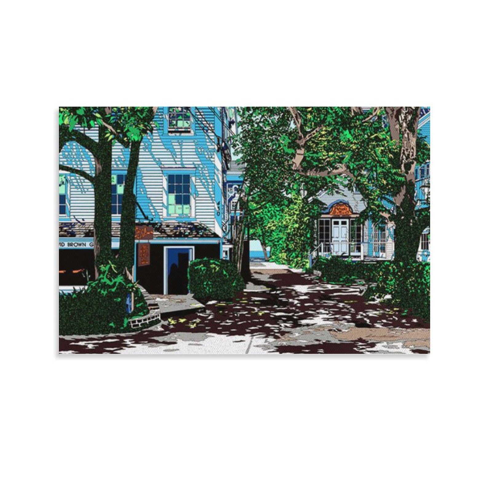 鈴木英人 プロビンスタウン ハウス イラスト アートポスター 額付き p019_kb-3.jpg