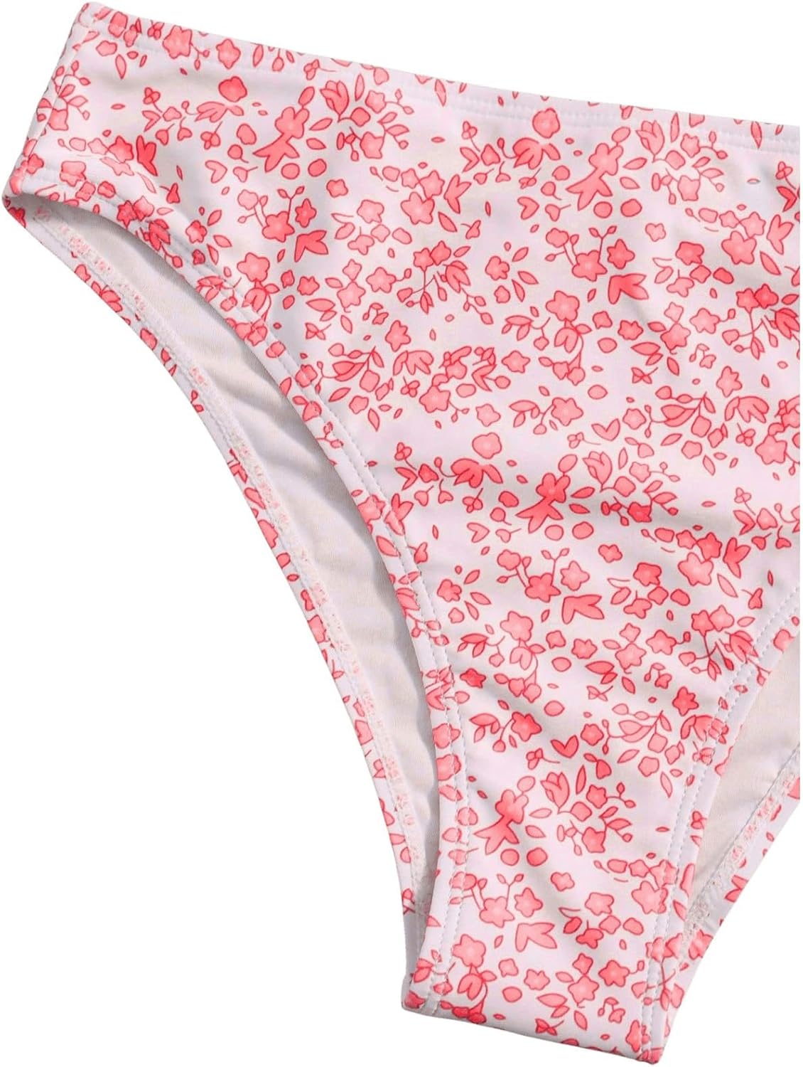 QJQ Girl's 2 Piece Swimsuits Disty Floral Ring Linked Bathing Suit Cute Bikini Sets