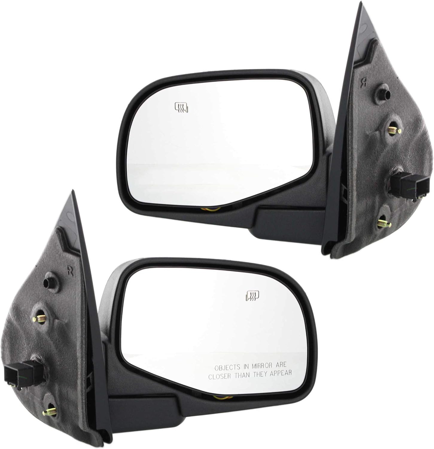 Kool Vue Driver & Passenger Side Power Heated Mirrors for Ford Explorer Mercury Mountaineer 2002-2005 With Puddle Lamp Textured