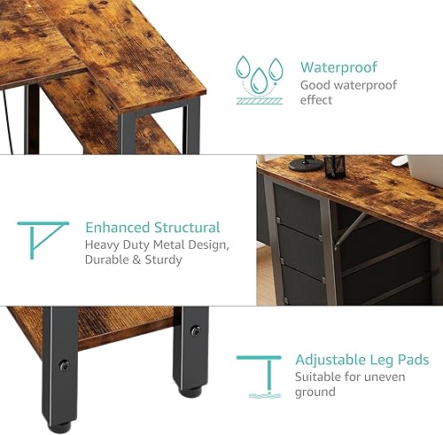 Miniatura 9 de LUFEIYA Escritorio en forma de L blanco para computadora de esquina para espacios pequeños en casa oficina estudiante dormitorio computadora trabajo