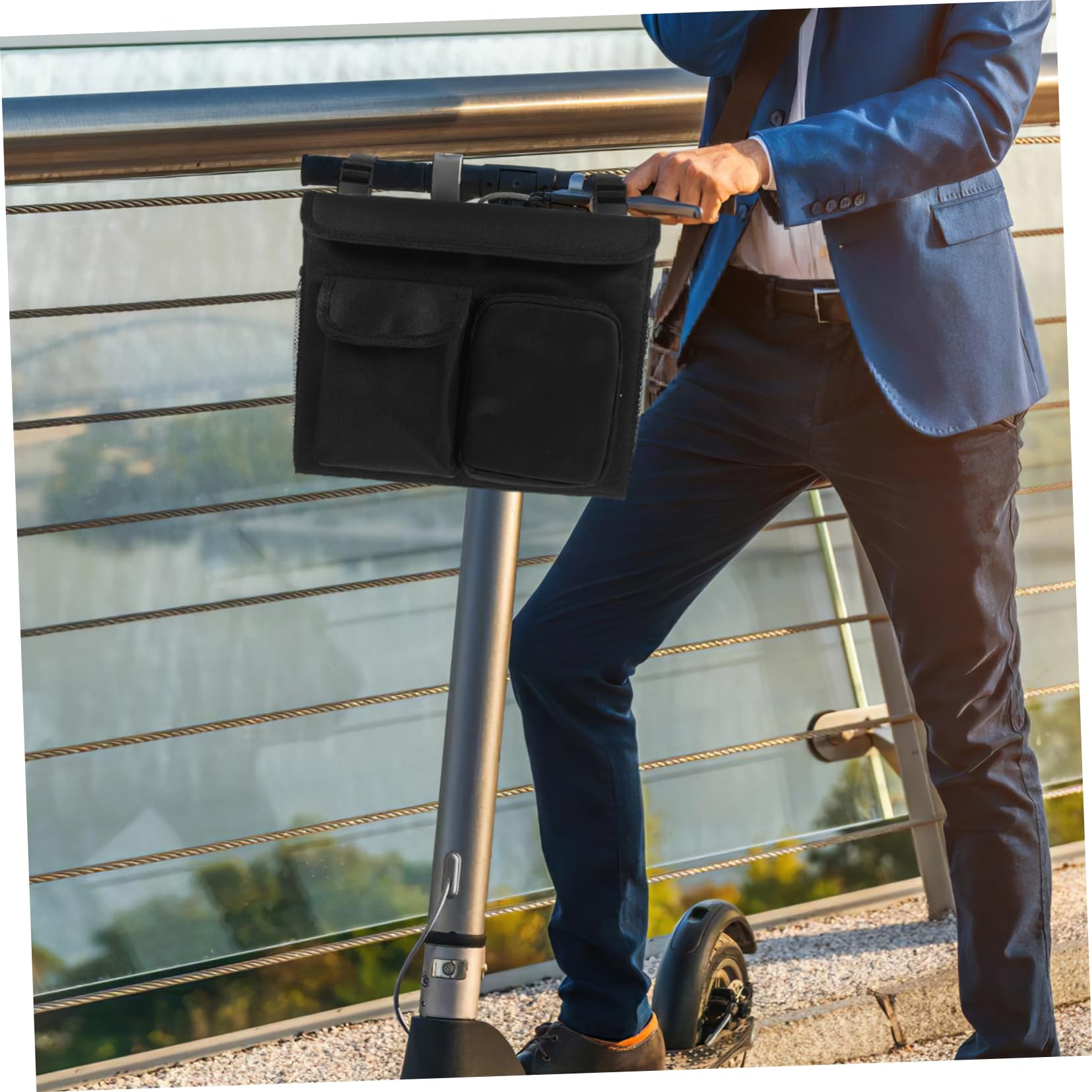 VALICLUD Borsa per Sedia a Rotelle e Rollator, Organizer Oxford Nero Tasche Multiple, Grande Capacità per Anziani