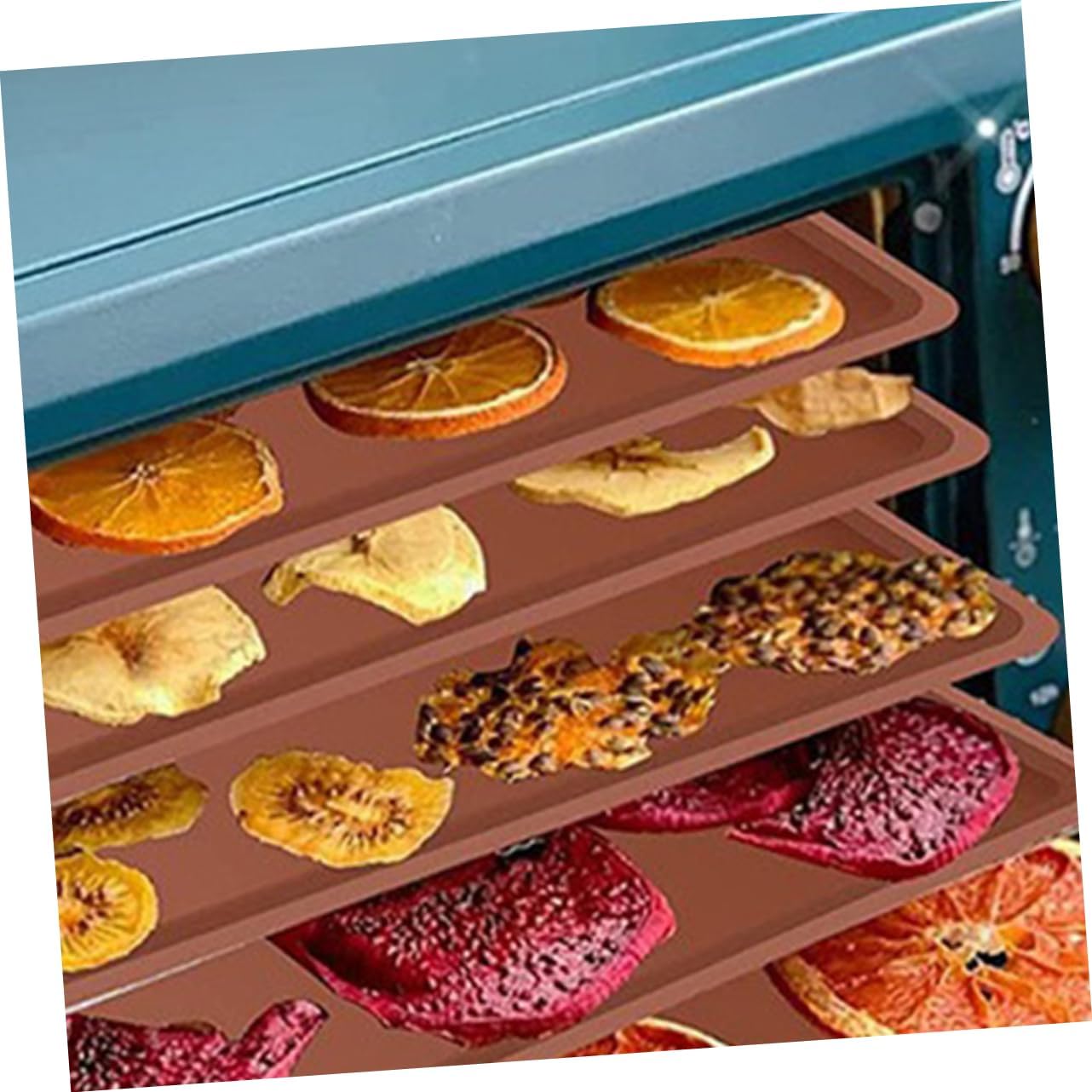 PRETYZOOM 16pcs Silicone Dehydrator Mats for Food Dryer Reusable Baking Tray for Fruits Vegetables Food-grade Silicone Multi-purpose Drying Pads