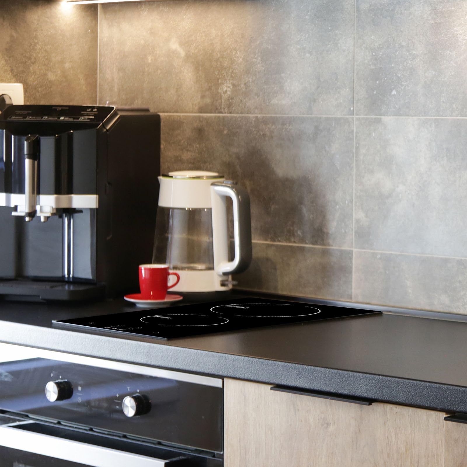 Corberó CCVGD25BF Plaque vitrocéramique 2 zones de cuisson 9 niveaux de puissance Contrôle tactile Arrêt automatique Puissance 2900 W Noir
