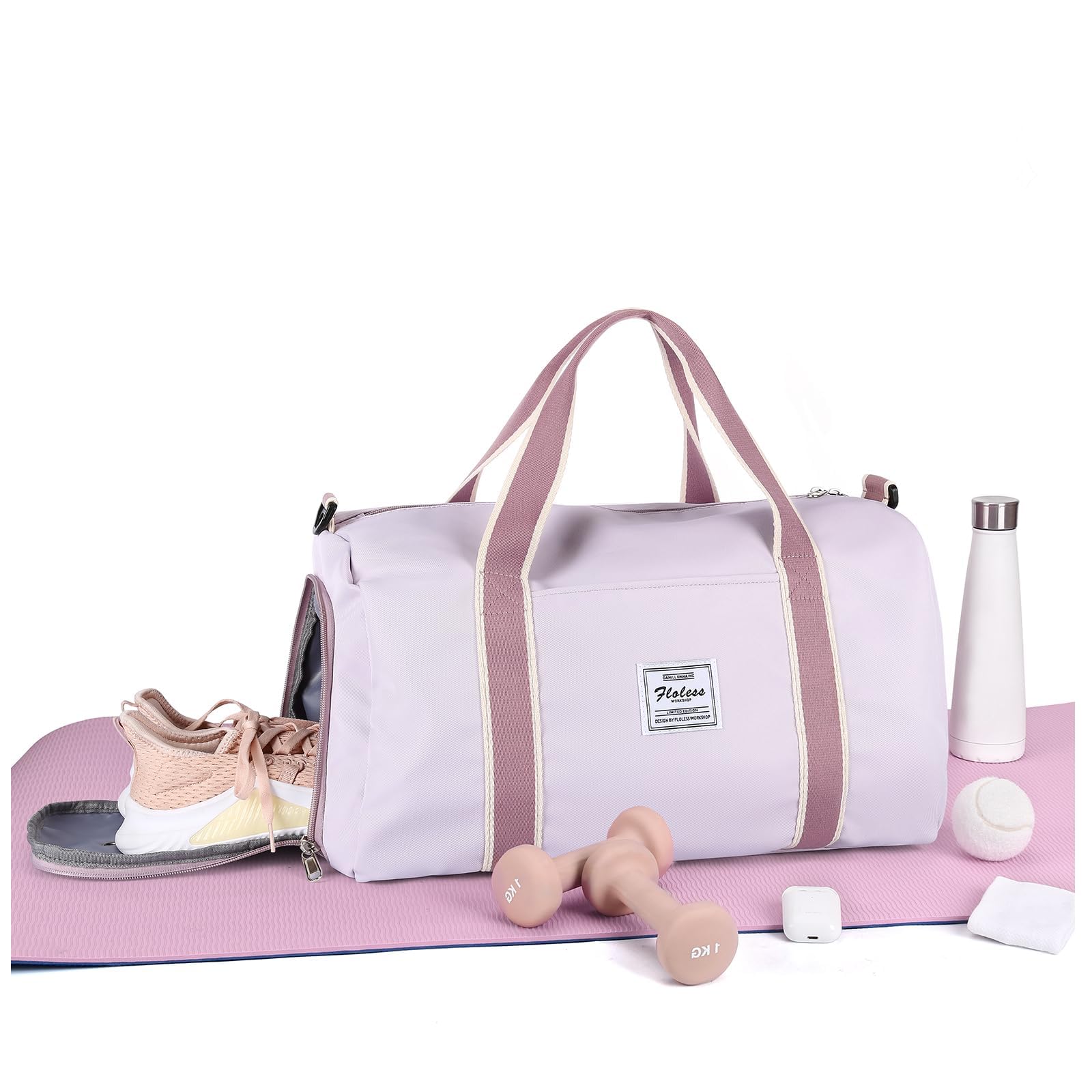 HYC00 Borsone Palestra Sportivo Donna Grande Borse da Palestra con Scomparto per Scarpe Borsone da Viaggio Weekend Borsa Sportiva Piscina Donna Borsa per Ospedale Duffel Bag per Sport Viaggio,Viola