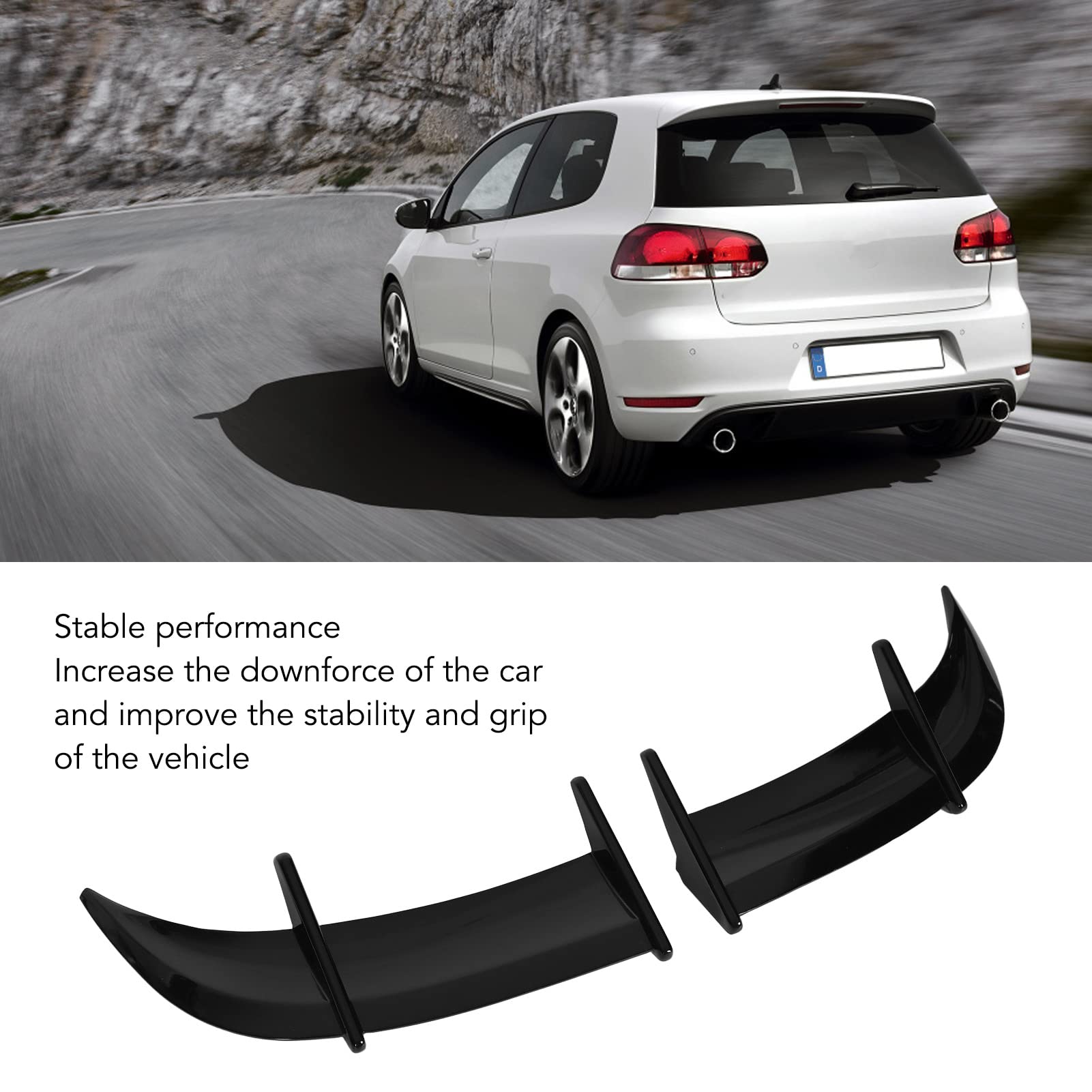 Spoiler Posteriore, Spoiler per Bagagliaio Posteriore per Auto Stile AK, Ala per Coperchio dello Spoiler Posteriore con Riduzione della Pressione ABS Compatibile con i Modelli (Nero lucido)