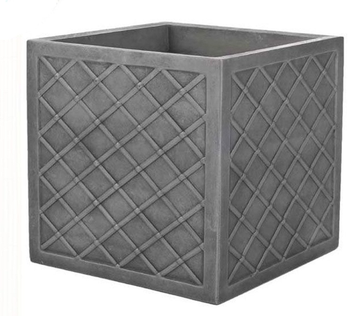 scotrade MND Durable plastic with Grey Cross Pattern Finish Small Square Lazio Planter