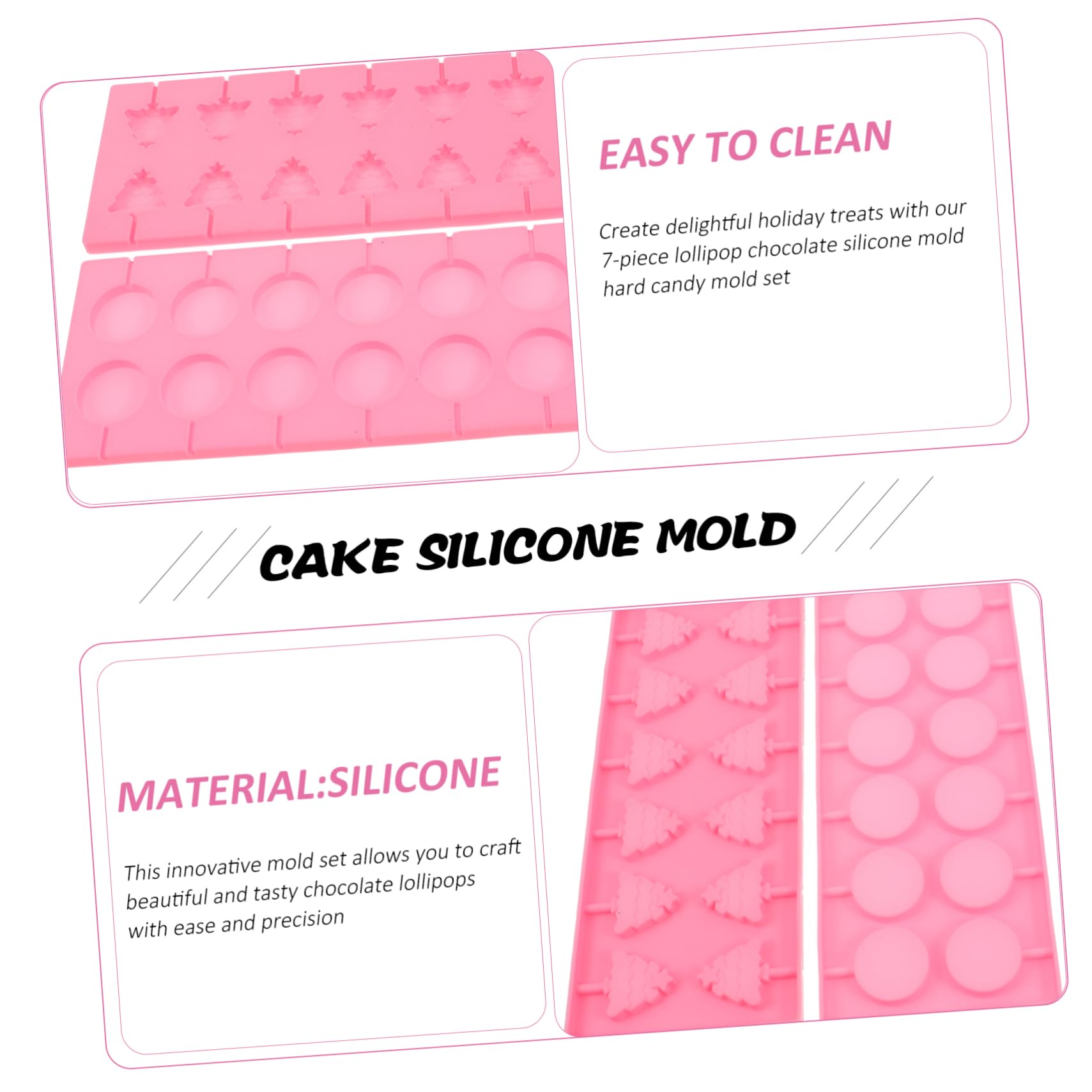 Alipis Stampo in Silicone Natalizio per Cioccolato e Lecca-lecca, Riutilizzabile e Resistente al Calore, Set 1 per Cucina e Feste