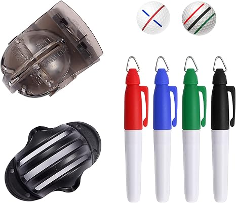 Review Fpxnb Golf Ball Line Drawing Marker Golf Ball Marker Golf Ball Liner Marking Tool Golf Accessories – 2pcs Golf Ball Marking Stencils with 4pcs Marker Pens in 4 Colors (Set of 6) Review Fpxnb Golf Ball Line Drawing Marker Golf Ball Marker Golf Ball Liner Marking Tool Golf Accessories – 2pcs Golf Ball Marking Stencils with 4pcs Marker Pens in 4 Colors (Set of 6)
