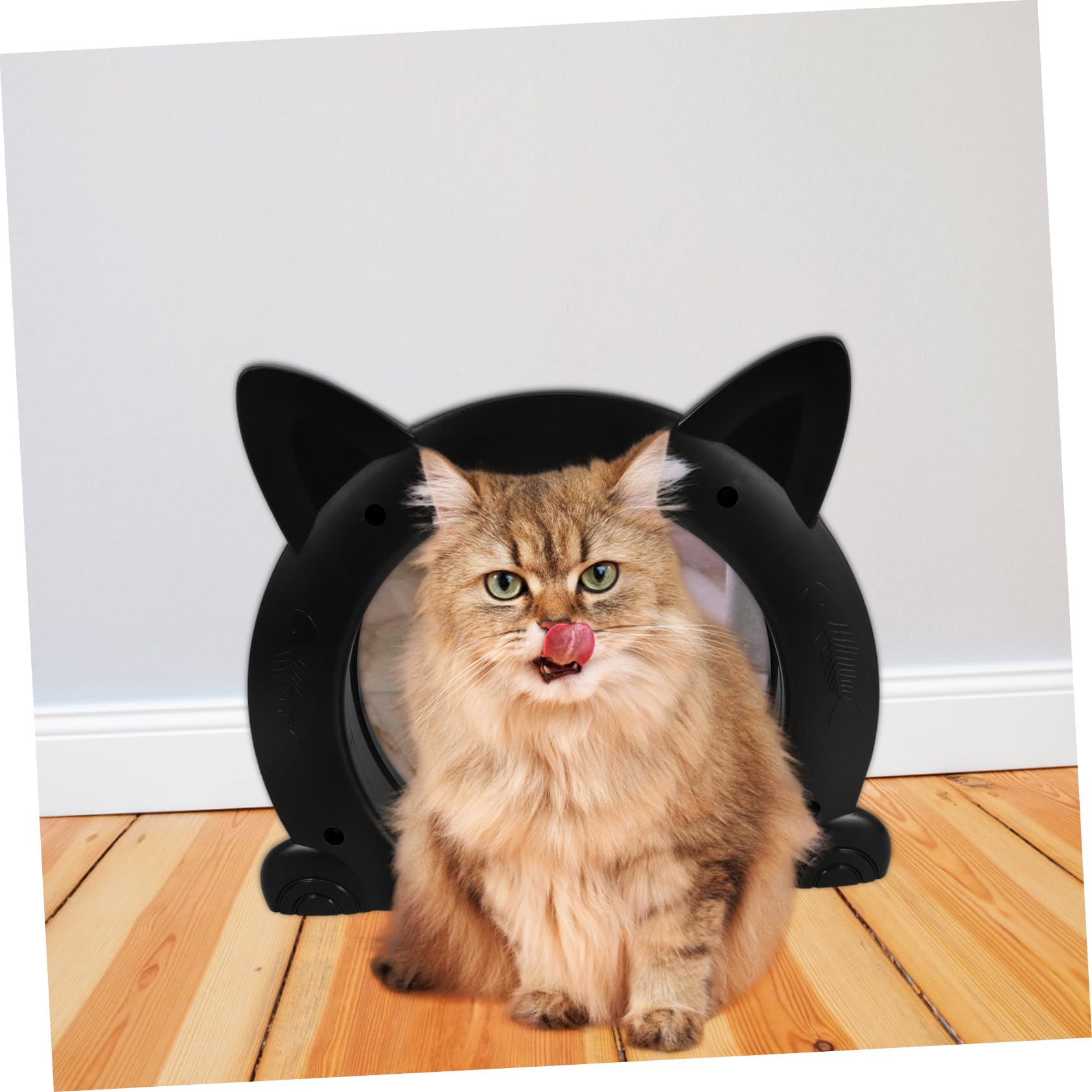 Katzenklappe mit Stilvollem Katzenform Design aus Kunststoff und Kunststoff für Kleine Hunde und Katzen Einfache Bedienung Vielseitige Nutzung für Haustierhäuser und Innentüren