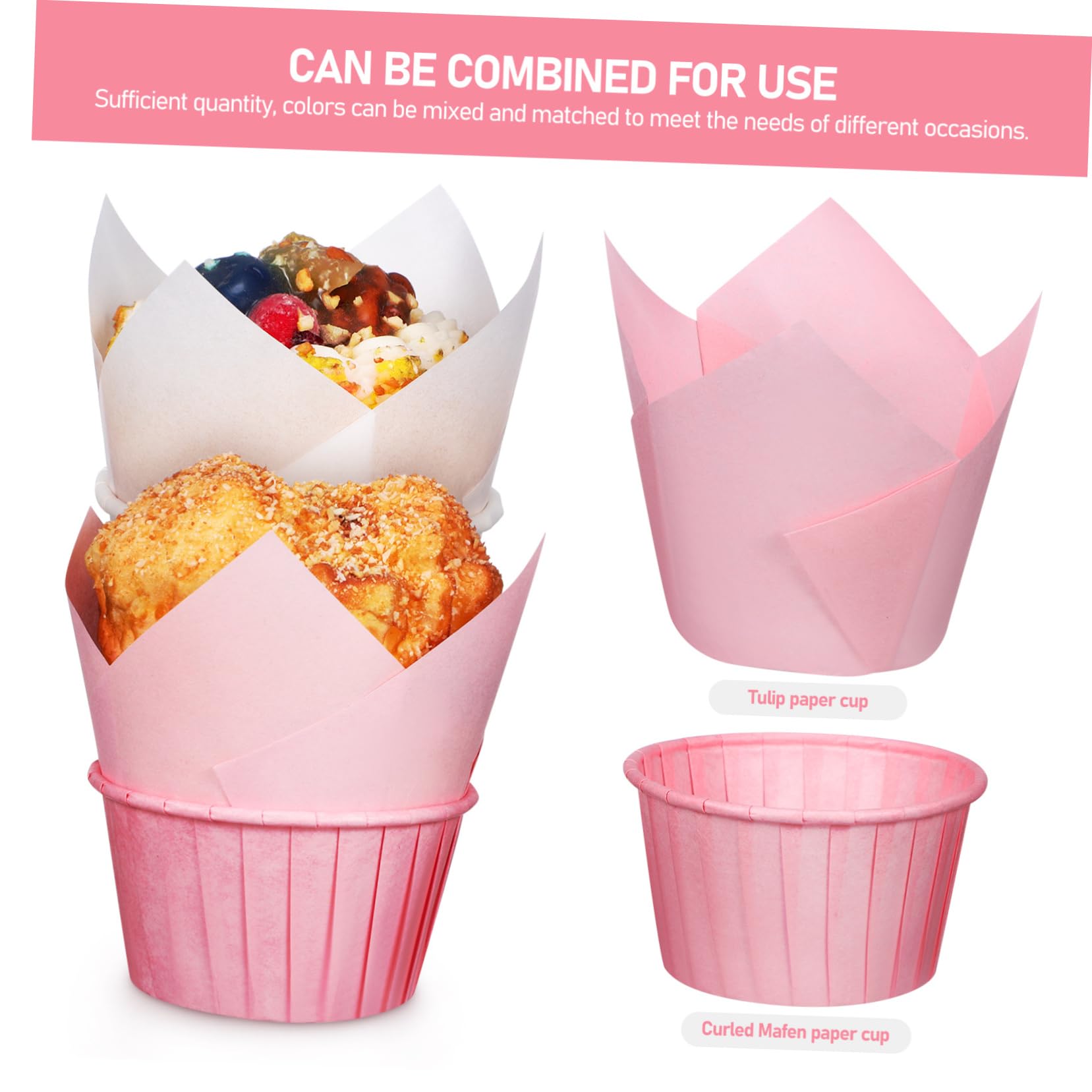 Moldes para Cupcakes y Muffins 200 Piezas de Papel para Hornear | Uso Desechable, Superficie Lisa y Alta Temperatura, para Cumpleaños y Bodas
