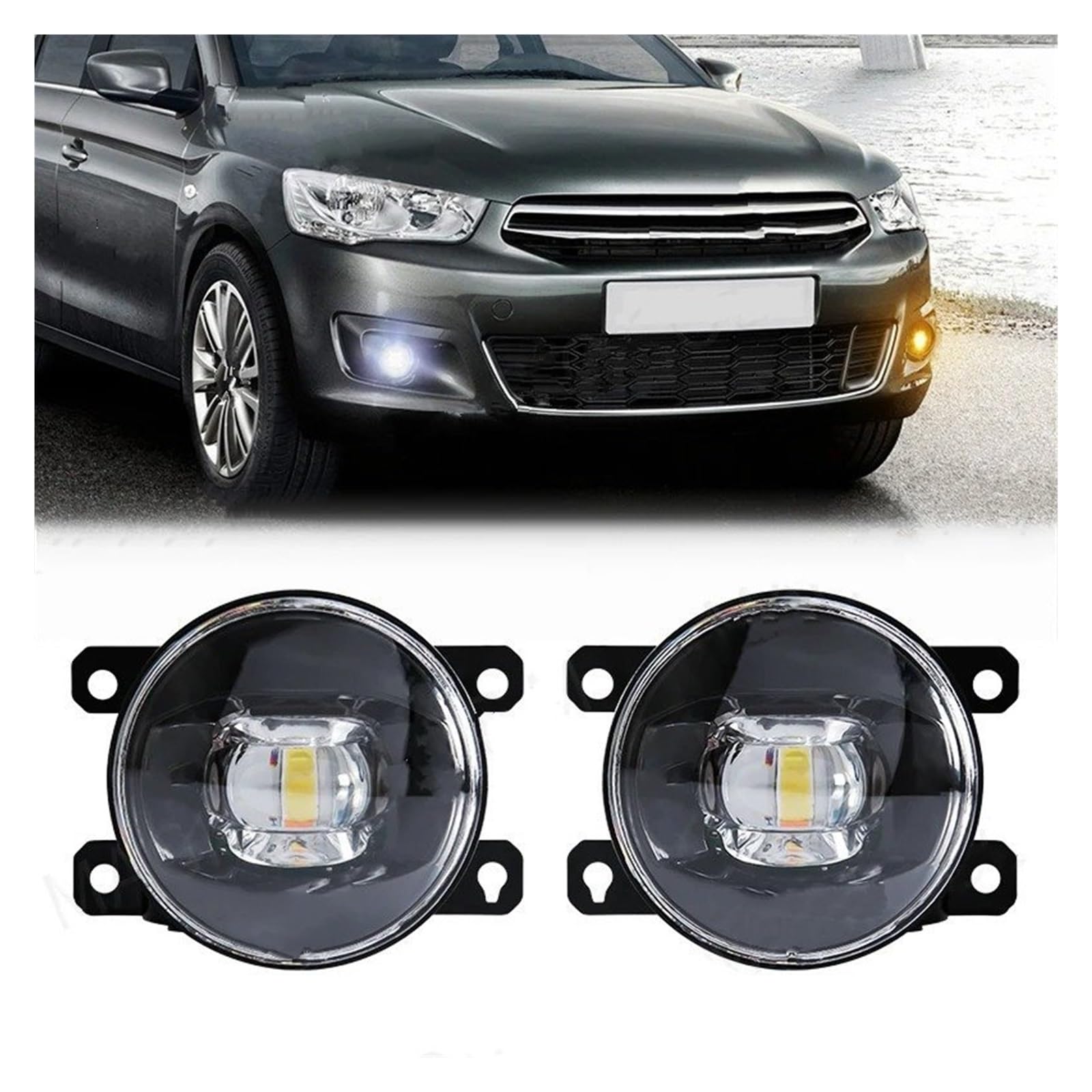 Faro antiniebla Delantero Para Ford Para TRANSIT Para Connect 2011-2014 Lámpara Antiniebla Para Coche 8000LM 30W Luz Blanca Amarilla 12V(Halógeno)