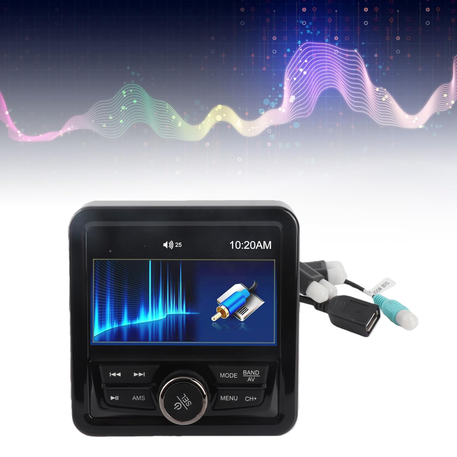 Generic Odbiornik Wskaźnika Morskiego Wodoodporny Odtwarzacz MP5 Bluetooth dla łodzi Systemy Dźwiękowe Opcje Odtwarzania Multimediów Jachty 4 Cale