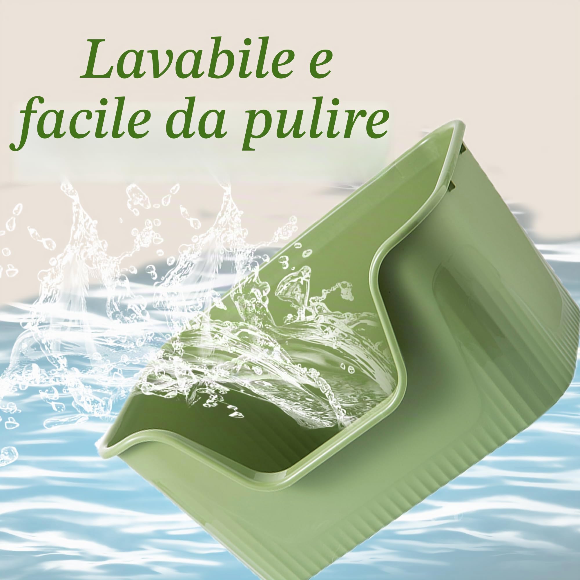 Vealind Grande Top Open Cat Litter Box con High Side Deep XL Lettiera Vassoio Soglia Bassa Pet Anti-Spillage con No Mess Litter Pan