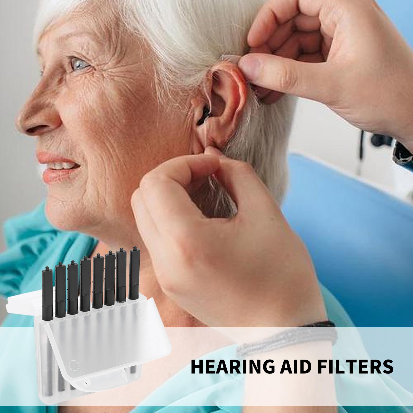 Filtros de cera para audífonos, accesorio de herramienta de limpieza para audífonos con filtro protector de cera Phonak, Widex y resound (32 piezas de 1,3 mm)