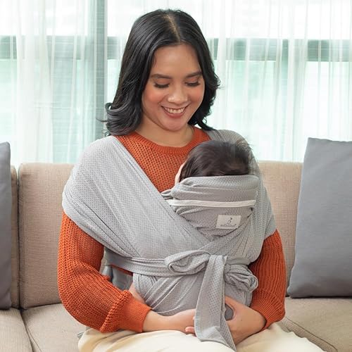 Miniatura 7 de BabbleRoo Portabebés Baby Essentials, seguro y cómodo, transpirable, fácil de usar, ajustable de XS a XL, promueve la vinculación entre padres e