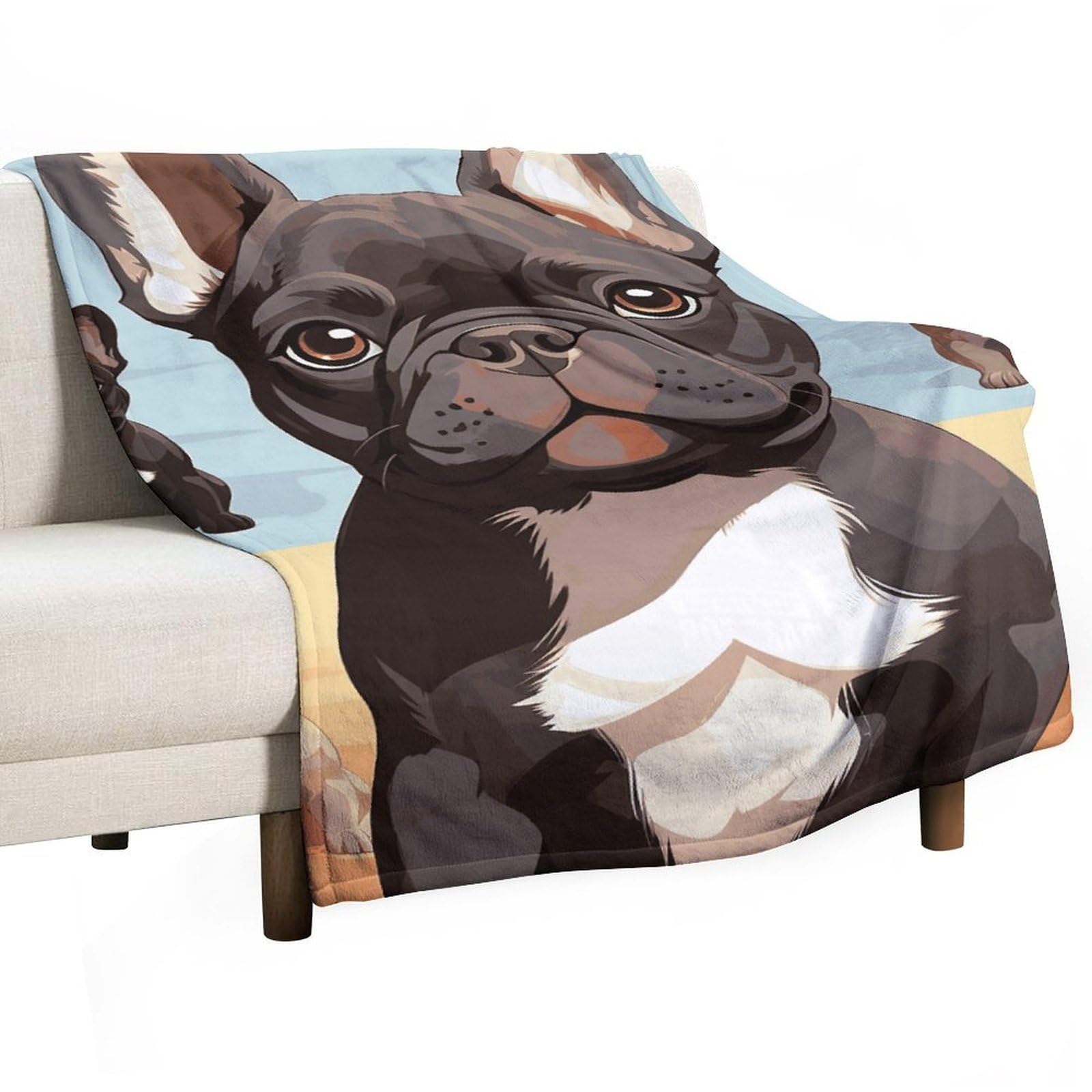 Couverture bouledogue français en flanelle épaisse : le cadeau idéal pour lit et canapé