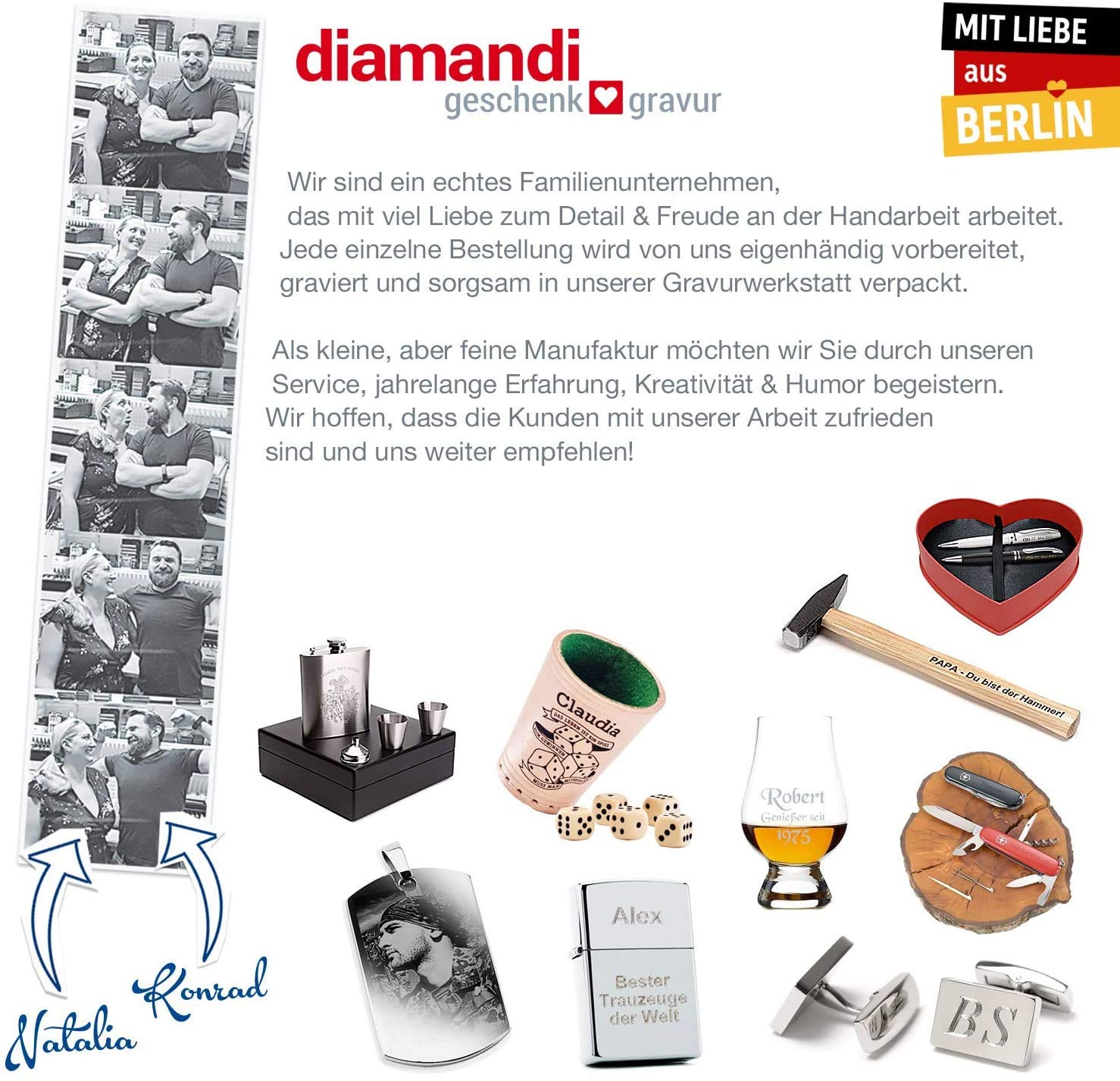 Leder Würfelbecher mit Gravur | Ihr Name + div. Motive zur Auswahl | inkl. 5 Würfel