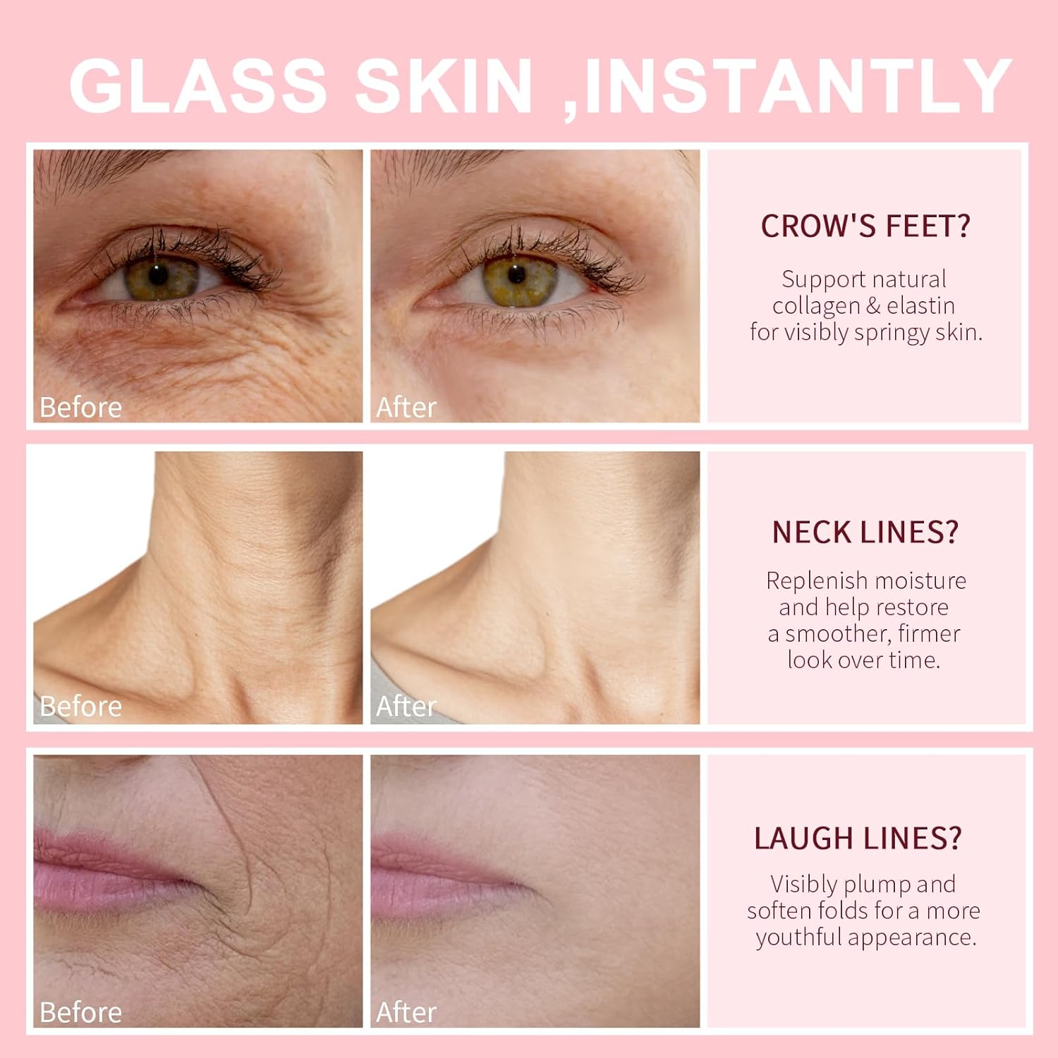 Retinol Collagen Hyaluronic Acid Anti-Aging Wrinkle Cream for Face & Neck Moisturizer Face Cream for Women 1.7 FL OZ - Image 3