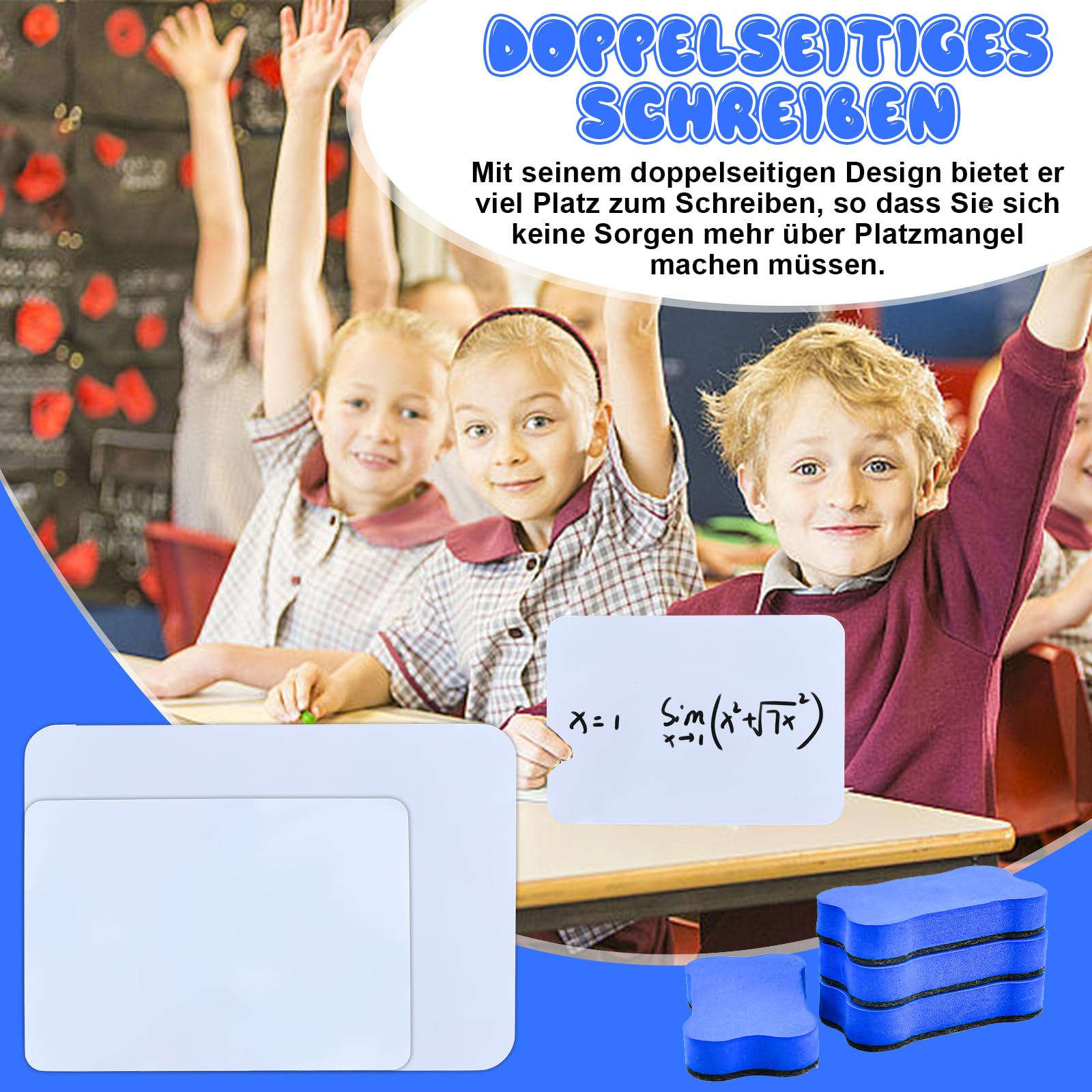 Set 5 Lavagne Bianche Cancellabili HEKOBAG A4 E A5 Con Pennarelli E Cancellini - Riutilizzabili Per Ufficio E Scuola - Foto 2