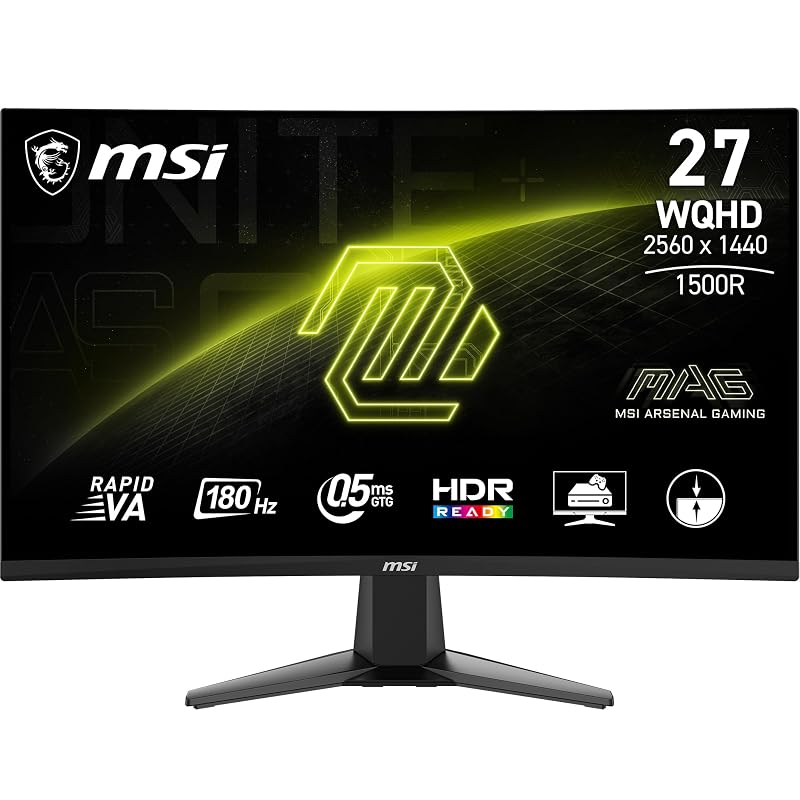 MSI MAG 27CQ6F 27″ curvo WQHD 180Hz — fluidità da competitivo senza spendere una cifra alta