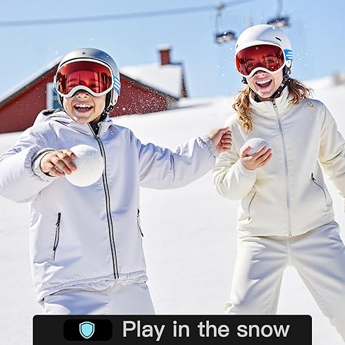 Miniatura 6 de Gafas de esquí para niños, gafas de esquí de nieve para niños, jóvenes, adolescentes, niños y niñas de 5 a 14 años