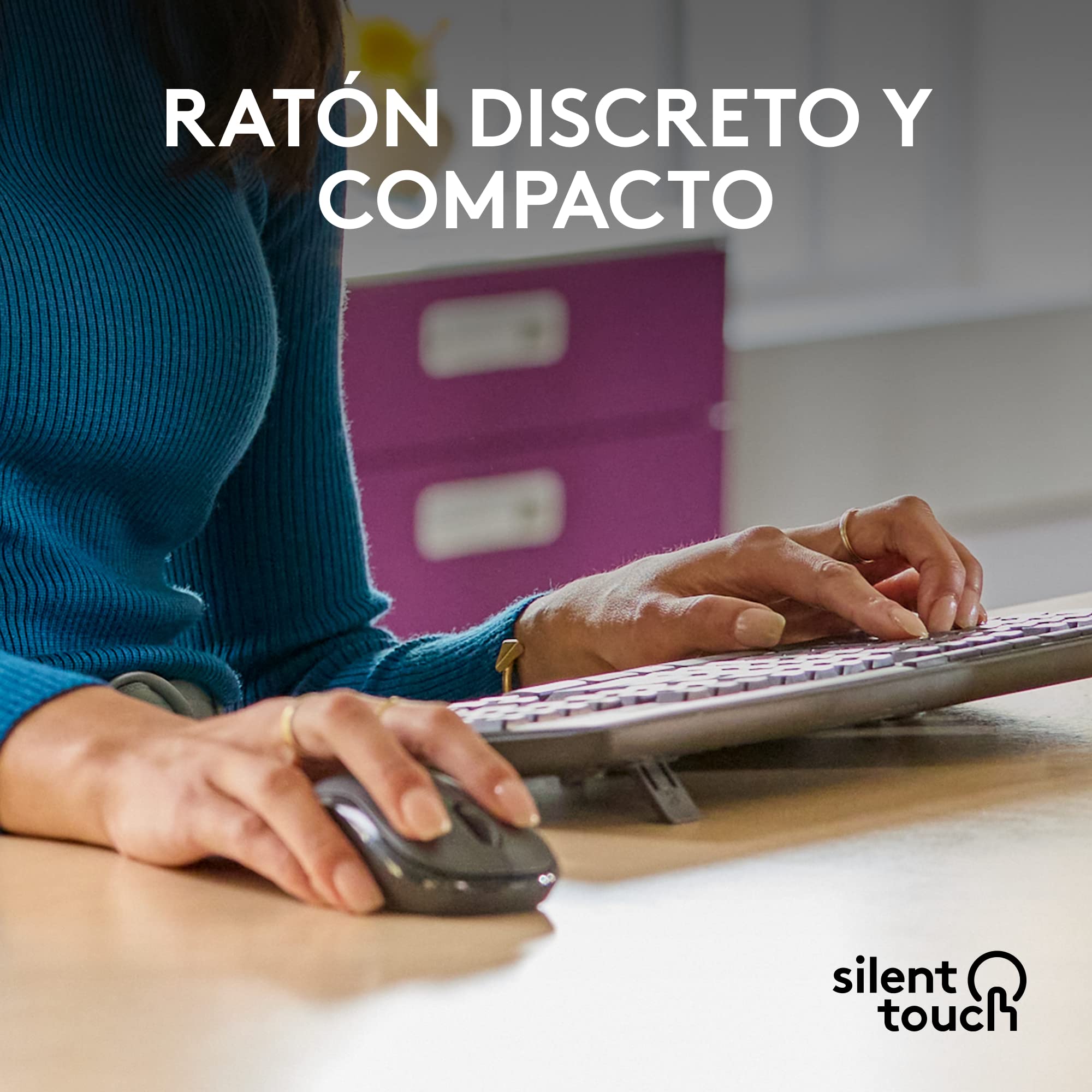 Logitech MK370 Combo Empresa, Teclado inalámbrico estándar y ratón inalámbrico, Receptor USB Logi Bolt, Bluetooth, certificación Mundial Windows/Mac/Chrome/Linux, QWERTY Español, Gris