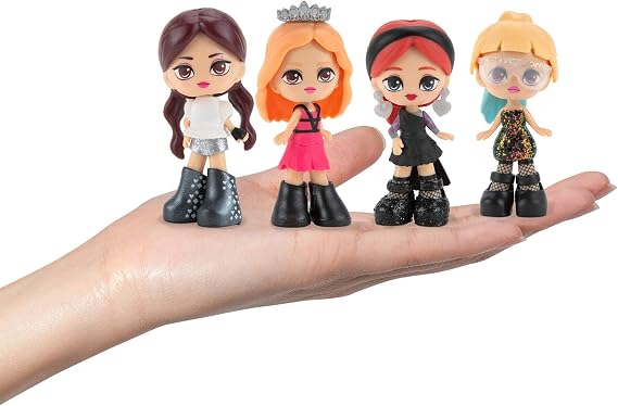 BlackPink Sophisticated Superstars Clutch, Featuring 3 Lisa, Jisoo, Rose, or Jennie K-pop Mystery Figures, Interchangeable Accessories, Collectible Keychain and Charm, 1 Clutch Chosen at Random