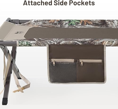 Miniatura 5 de TIMBER RIDGE Cuna plegable, soporta hasta 300 libras, camuflaje/bronceado