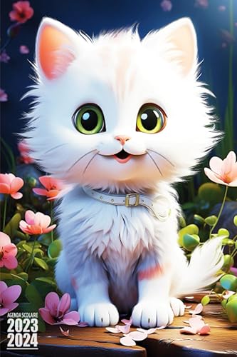 Agenda Scolaire: 2023-2024 Chat pour fille et garcon de Septembre à Juillet pour Etudiant de Primaire, Collège, Lycée