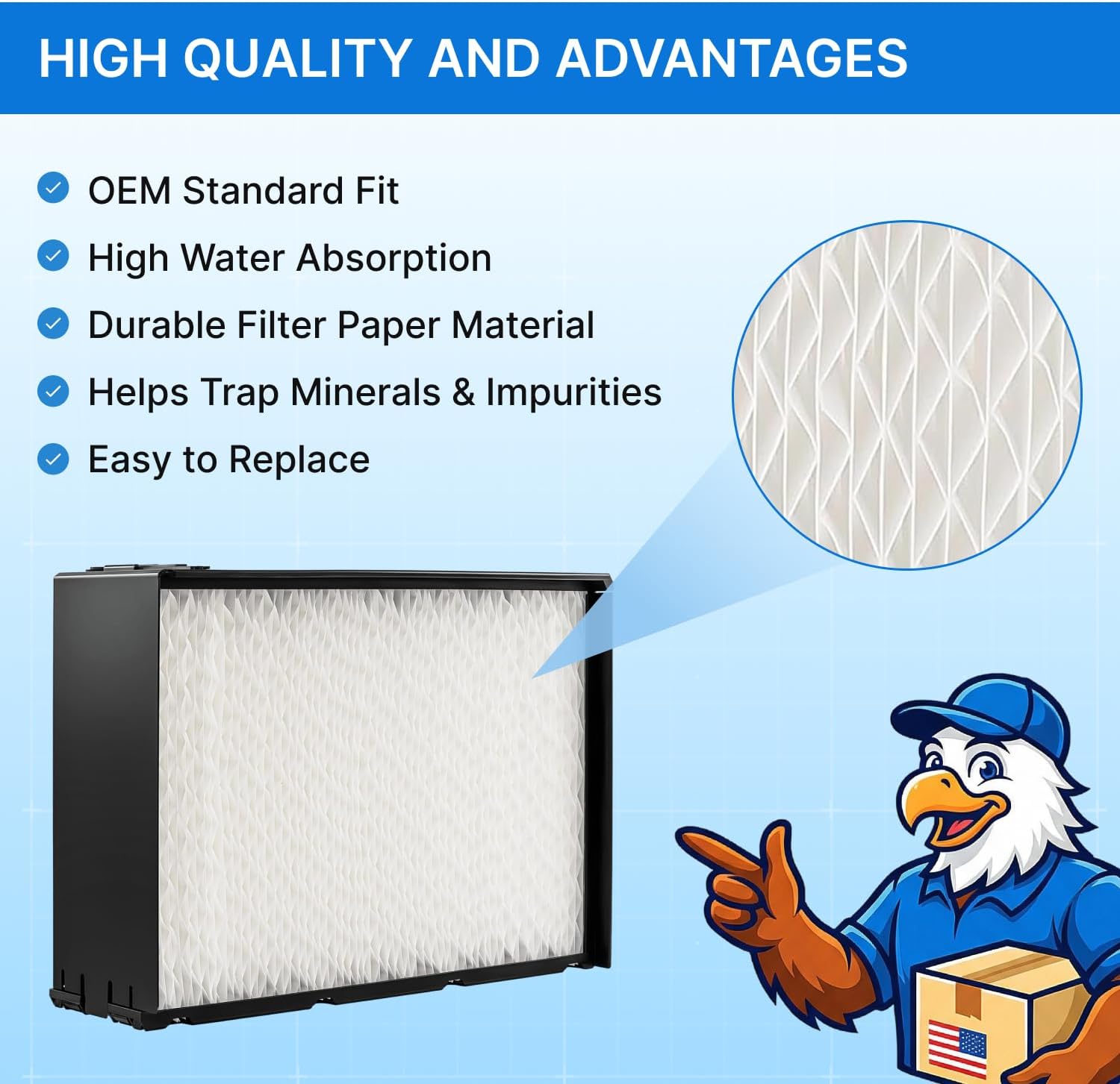1045 Super Wick Humidifier Filter Replacement (2-Pack) for AIRCARE & Essick Air Humidifiers – Helps Restore Moisture Output – Compatible with 1045 Wick Filter Models