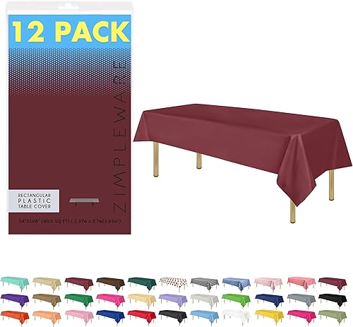 Miniatura 1 de Zimpleware - Mantel redondo de plástico para fiestas de 213cm (84pulgadas) de diámetro (paquete de 1, 6 y 12 unidades)