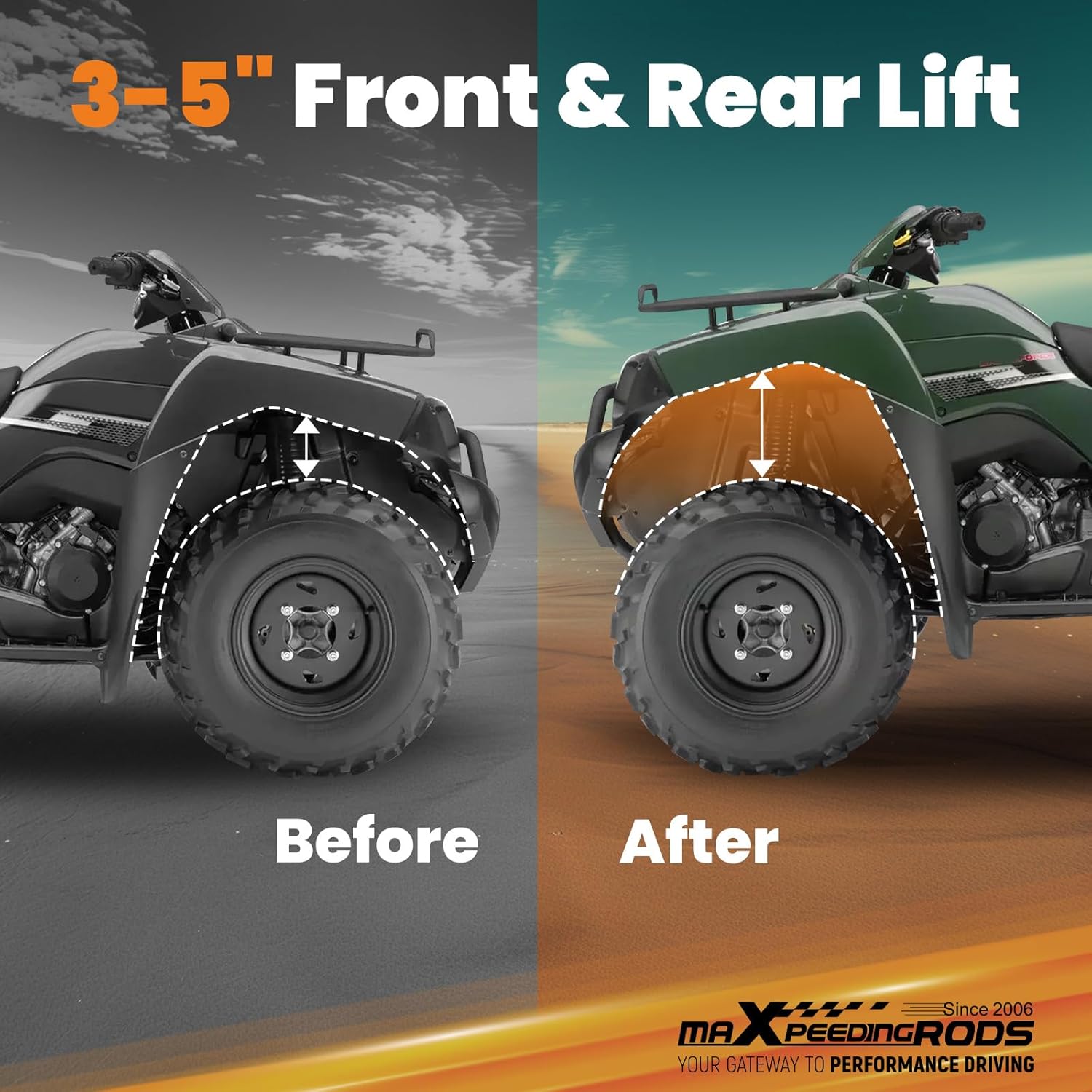 maXpeedingrods 3-5" Full Lift Kit for Polaris RZR XP 1000/4 2014-2021, for Front & Rear Suspension Lift