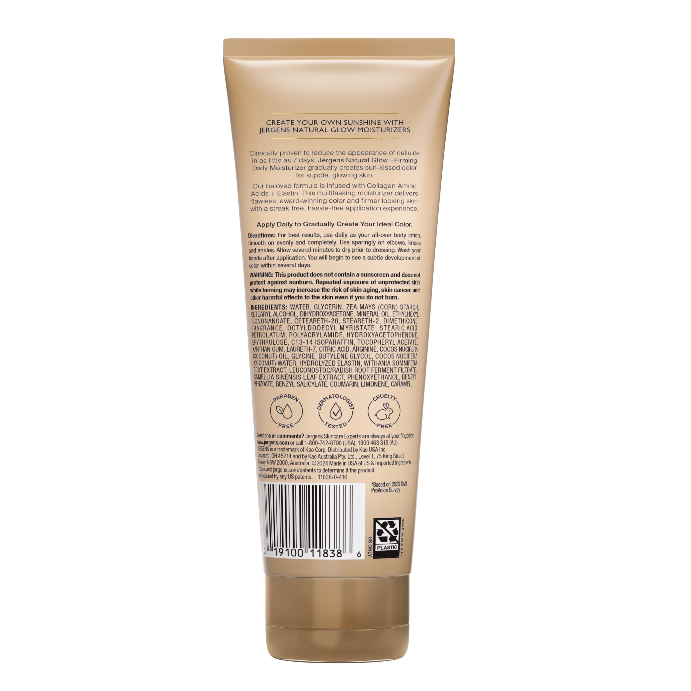 Jergens Natural Glow Firming Medium Tanning Lotion, 7.5-Oz