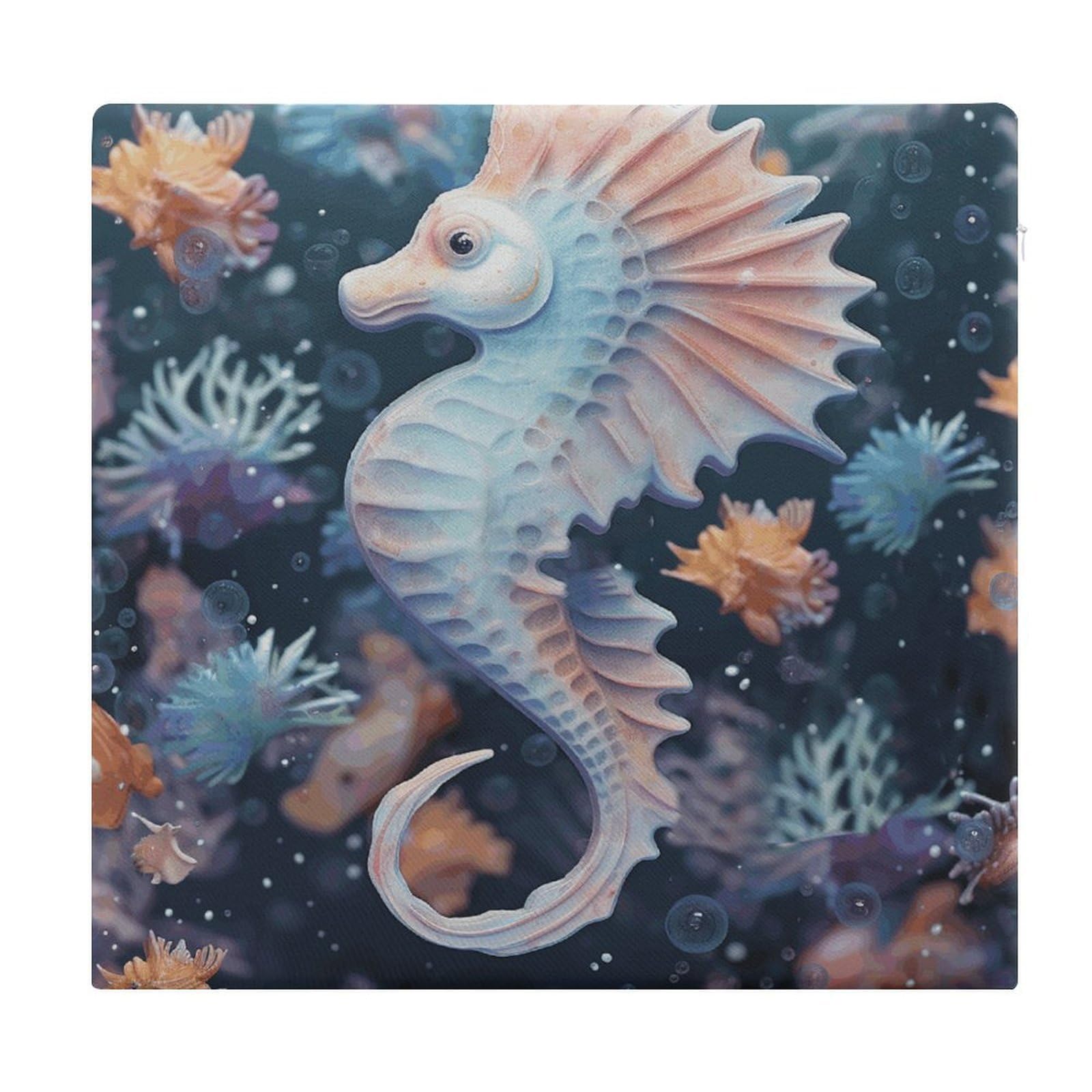 Adfgyerh Style Seahorse And Starfish Cushions Memory Foam For Adults, Seat Cushion Chair Pads Soft, Square Pillows For Dining, Kitchen, Office, Patio Chairs