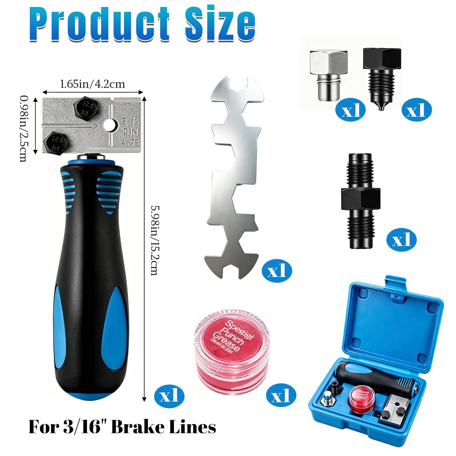 7 Pcs Outils de conduite freins Double Adapté Au Raccord tuyau de frein 4.75mm bremsleitung verbinder kit tuyau de frein kit d’outils de conduites de freins Traite Tuyaux Cuivre Nickel Acier