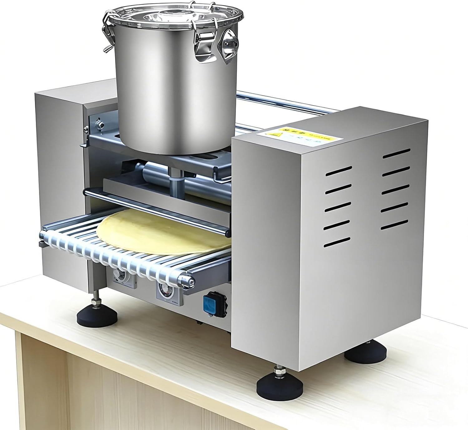 Commercial Automatic Mille Crepe Cake Making Machine, Thousand-Layer Egg Skin Maker, Thousand Layers Cake Skin Machine Crepe Crust Machine, Crepe Thickness: 0.4-1.2mm 6in