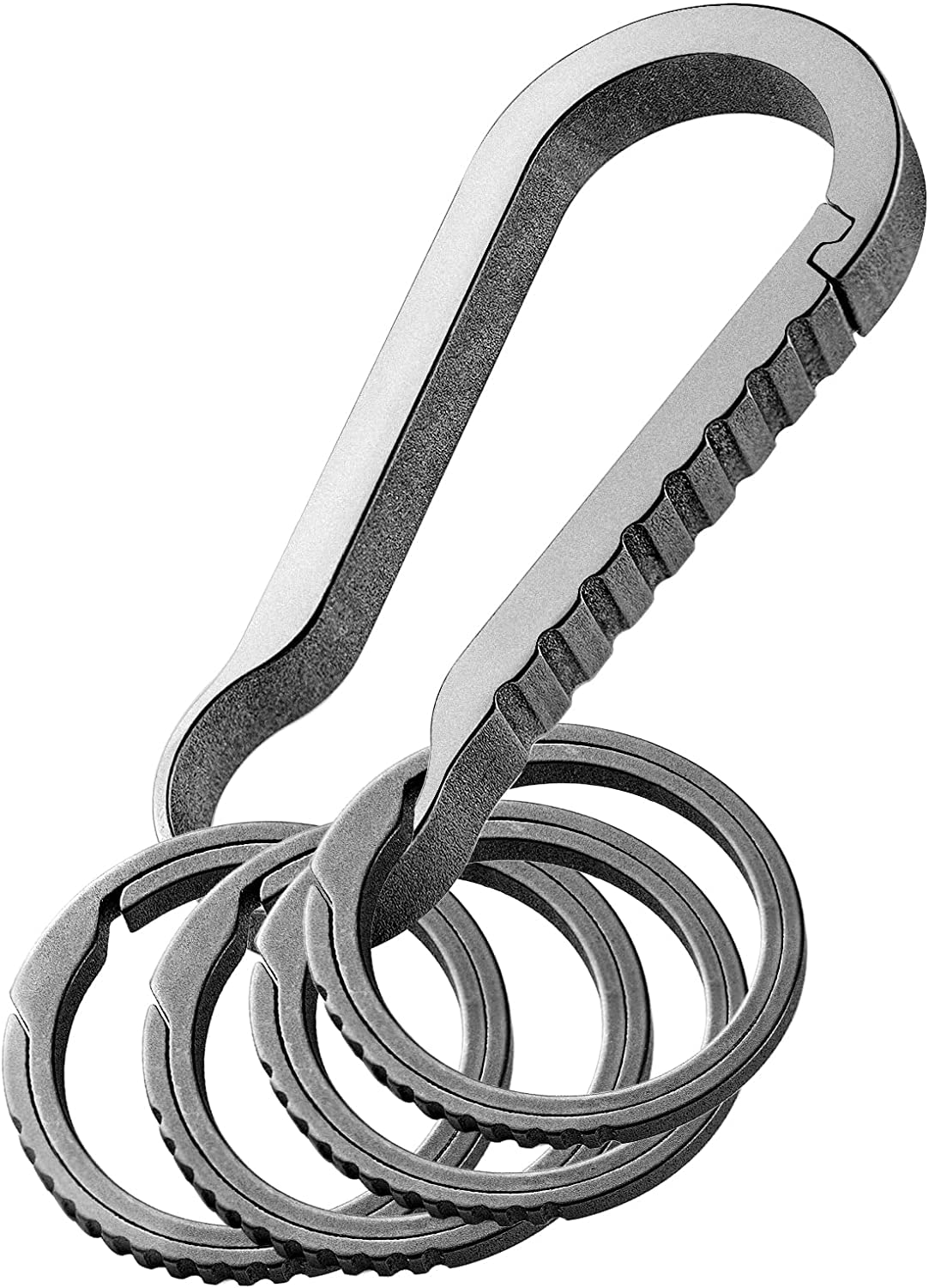TIMULTI キーホルダー チタン カラビナ おしゃれ 車 自転車 クイックリリース キーフック キーリング付き 軽量 取付簡単 キーチェー
