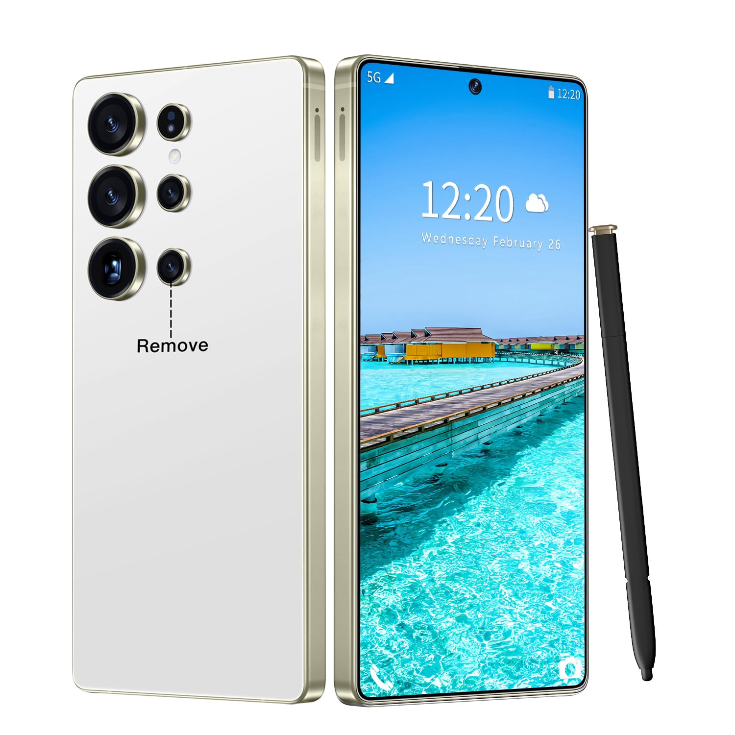 Huness S26 Ultra Unlocked Phone,Built in Pen The Phone,Cell Phone Battery 7000mAh 6.99" HD Screen,Android 15 16+512GB Smartphone,Dual SIM/5G/Face ID/Fingerprint Lock/GPS (Grey, 16+512G) — view 4
