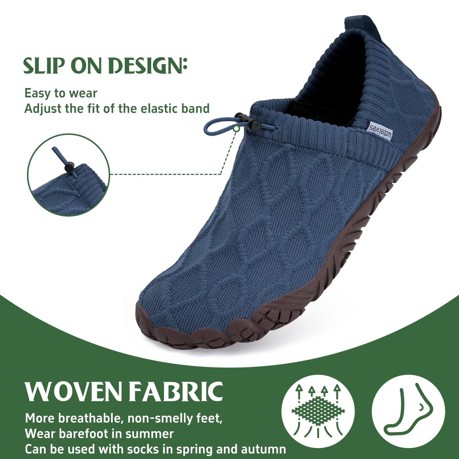 WateLves Unisex Barefoot Zapatillas de Trail Minimalista Running Zapatilla Cómodas Ligeras Zapatos Descalzos