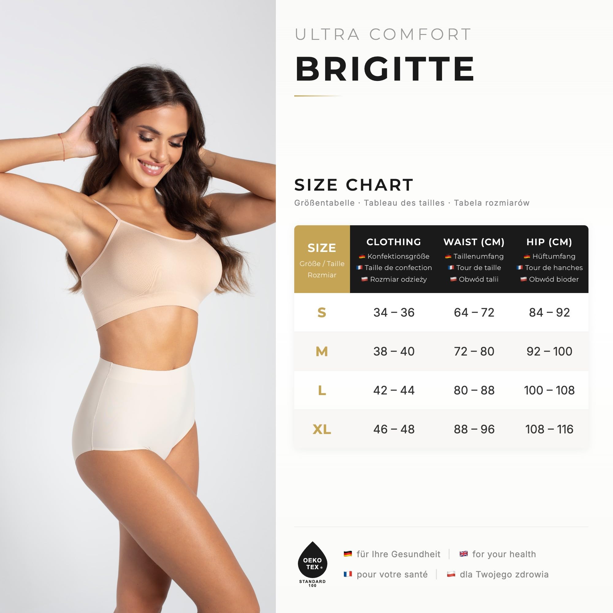 Gatta Figi Damskie BRIGITTE modelujące talię Bezszwowe Comfort Gładkie Elastyczne Oddychające Niewidoczne Pod Odzieżą Bezuciskowe Delikatne