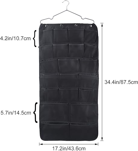 Miniatura 5 de Oxford - Organizador colgante de armario para ropa interior, medias, brasier y calcetines, soporte de almacenamiento de doble cara que ahorra