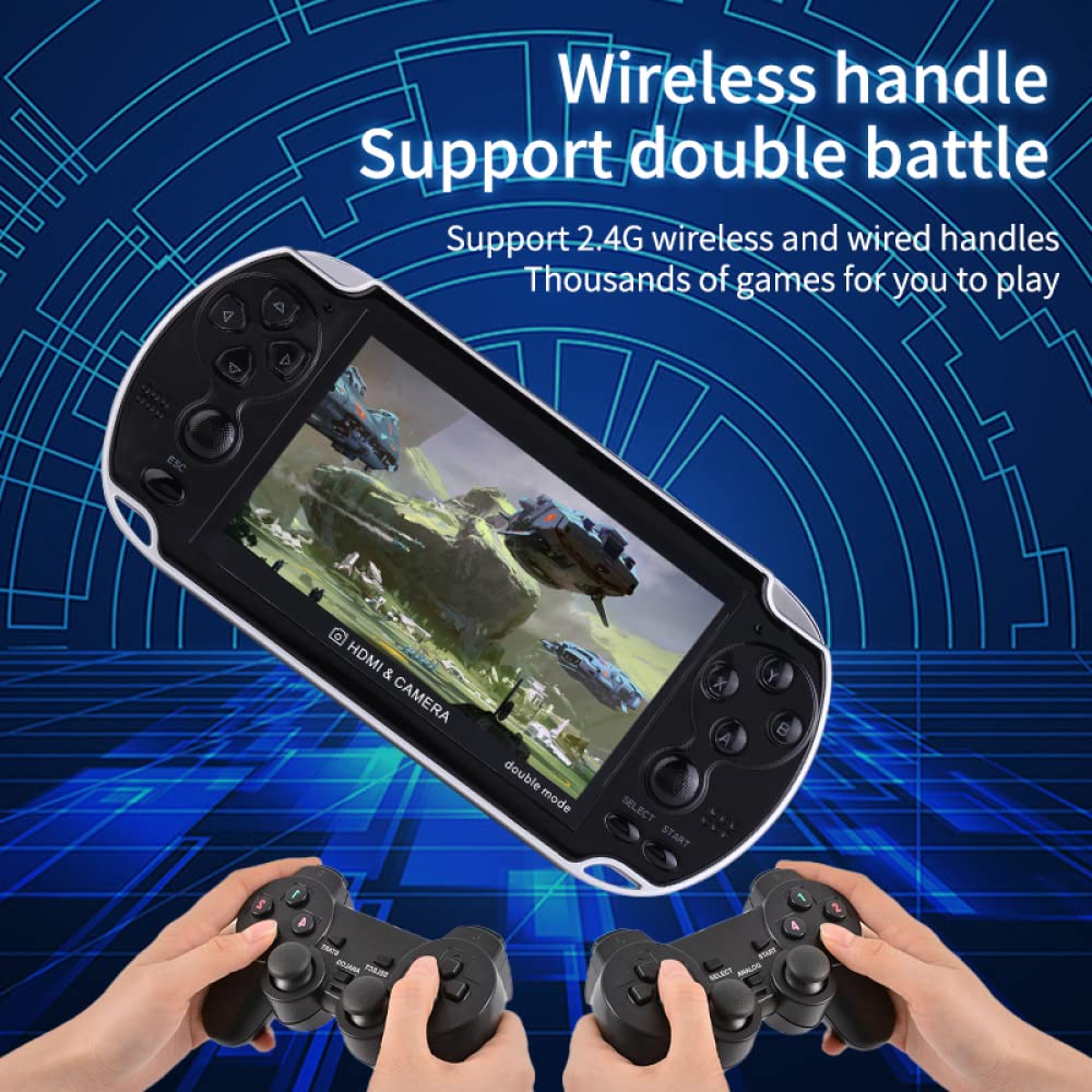 AARONMEI Console Per Videogiochi Da 8GB Fotocamera Portatile Con Schermo A Colori Da 4,3 Pollici Console Di Gioco Portatile Con Doppio Joystick Gioco Per Console Di Gioco 10000