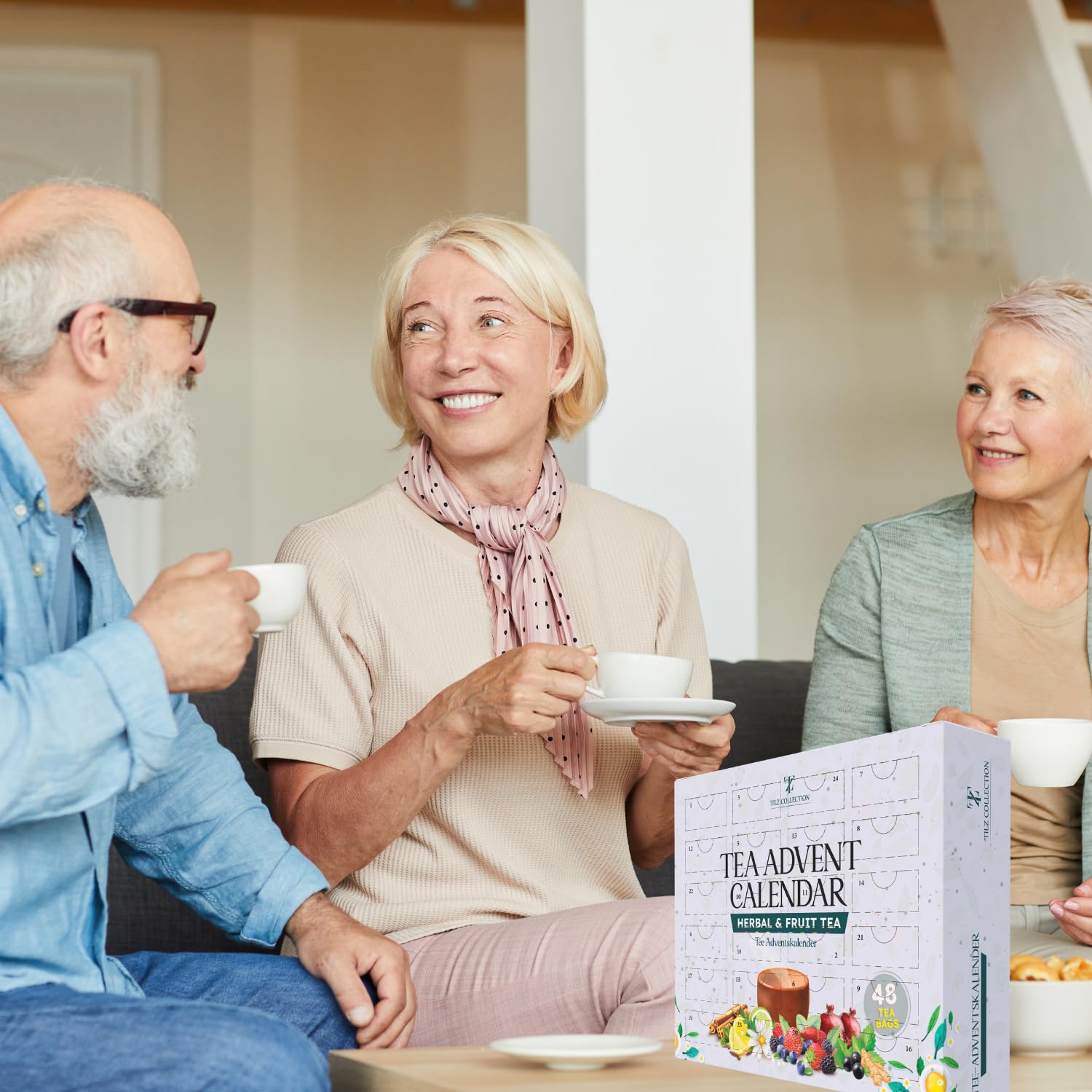 TILZ COLLECTION Calendario dell'Avvento 2025 per uomini e donne, 2 x 24 giorni di selezione di tè aromatizzato | Tè alle erbe, frutta e spezie | Set per il tè natalizio