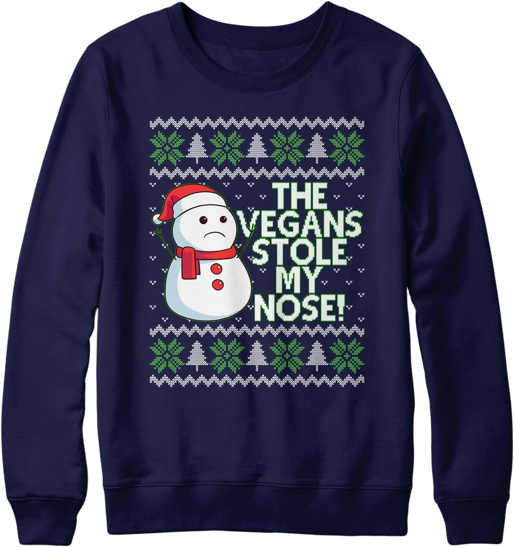 Vegan Snowman Christmas Sweater Mens The Vegans Stole My Nose Christmas Jumper Vegetarian