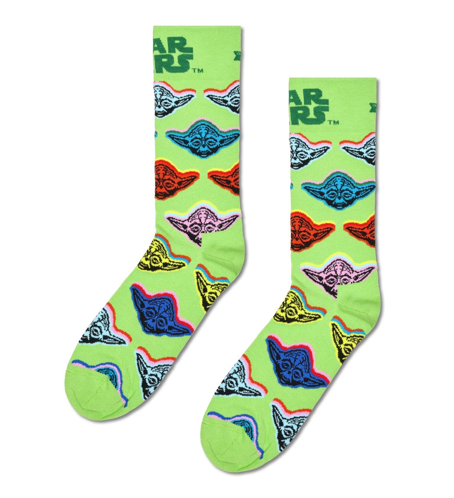 Happy Socks x Star Wars - Skarpetki Zestaw 3 Skarpetek w Pudełku Prezentowym dla Wielkich Fanów Gwiezdnych Wojen - z Wzorami Yody i Dartha Vadera